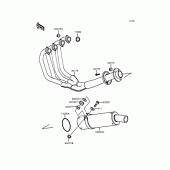 Схема вузла: Вихлопна система для Kawasaki ZX400 ZXR400