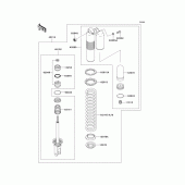 Схема вузла: Задній амортизатор для Kawasaki KX250/ KX252 KX250