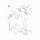 Схема узла: Распредвал & Цепь ГРМ & Натяжитель для Kawasaki KLX300R