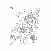 Схема узла: Крышка двигателя для Kawasaki BJ250 Estrella Custom