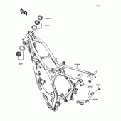 Схема узла: Рулевая колонка для Kawasaki KX100