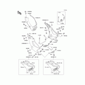 Схема вузла: Cowling lowers(1/2)(ex250-h3/h4) для Kawasaki EX250 ZZR250