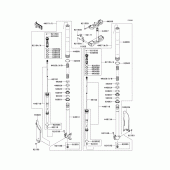 Схема узла: Передняя вилка(1/2) для Kawasaki KX250/ KX252 KX250F