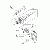 Схема вузла: Заднє колесо & Привідний ланцюг для Kawasaki KLE500