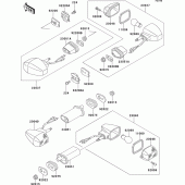 Схема узла: Поворотники для Kawasaki ZX600 Ninja ZX-6R