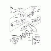 Схема вузла: Стартер електричний & Заженуть стартер для Kawasaki BJ250 Estrella