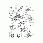 Схема вузла: Облицювальні елементи для Kawasaki BX250 NINJA 250SL ABS