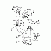 Схема вузла: Задній гальмівний циліндр Kawasaki EN650 Vulcan S ABS