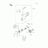 Схема узла: Kickstarter mechanism для Kawasaki KX100