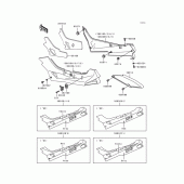 Схема узла: Боковая крышка/кожух цепной передачи (Zx600-d2/d3) для Kawasaki ZX600 Ninja ZX-6