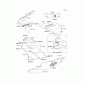 Схема вузла: Decals(silver/black)(zx600-j1h) для Kawasaki ZX600 Ninja ZX-6R