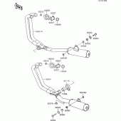 Схема вузла: Вихлопна система для Kawasaki ZX600 GPX600R