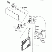 Схема узла: Радиатор & Расширительный бачок для Kawasaki ZX1000 ZX-10
