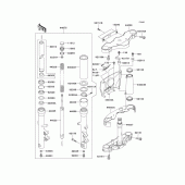 Схема вузла: Вилка передньої осі для Kawasaki VN1500 Vulcan 1500 Nomad Fi