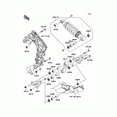 Схема узла: Подвеска/задний амортизатор для Kawasaki ZX1000 Z1000SX ABS