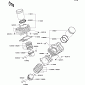 Схема вузла: Циліндр & Поршень для Kawasaki VN800 Vulcan 800 Drifter