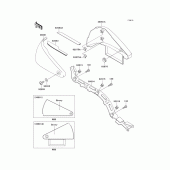 Схема вузла: Задні бічні обтічники & Захист ланцюга для Kawasaki VN800 Vulcan 800 Drifter