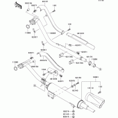 Схема вузла: Вихлопна система для Kawasaki VN800 Vulcan 800 Drifter