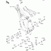 Схема узла: Крепление двигателя для Kawasaki KX500