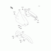 Схема вузла: Кришка бічна/захист ланцюга для Kawasaki EN500 Vulcan 500 LTD
