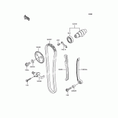 Схема узла: Распредвал & Цепь ГРМ & Натяжитель для Kawasaki BJ250 Estrella Custom