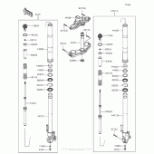 Схема вузла: Вилка передньої осі для Kawasaki KLZ1000 Versys 1000 LT