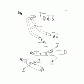 Схема вузла: Вихлопна система для Kawasaki EX250 Ninja 250
