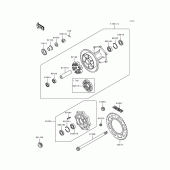 Схема узла: Ступица заднего колеса для Kawasaki KLX650 KLX650 Motard