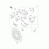 Схема узла: Передний тормоз для Kawasaki EX250 ZZR250