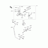 Схема узла: Передний тормозной цилиндр для Kawasaki KX125