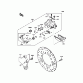 Схема узла: Задний тормоз для Kawasaki VN900 Vulcan 900 Classic LT