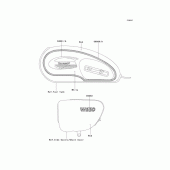 Схема вузла: Наклейки (Червоний/Білий A8F) для Kawasaki EJ650 W650