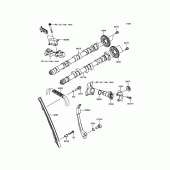 Схема вузла: Розподільник & Ланцюг ГРМ & Натягувач для Kawasaki ZX1000 Z1000SX