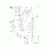 Схема вузла: Задній гальмівний циліндр для Kawasaki VN800 Vulcan 800 Drifter