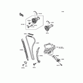 Схема узла: Распредвал & Цепь ГРМ & Натяжитель для Kawasaki KX250/ KX252 KX250F