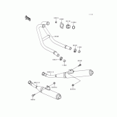 Схема вузла: Вихлопна система для Kawasaki EX250 Ninja 250