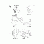 Схема вузла: Інформаційні наклейки (kx100-b3) для Kawasaki KX100