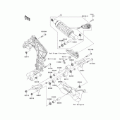 Схема узла: Подвеска/задний амортизатор для Kawasaki ZX1000 Z1000SX