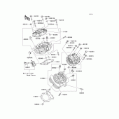 Схема вузла: Головка циліндра для Kawasaki VN1500 Vulcan 1500 Drifter