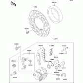 Схема узла: Передний тормоз для Kawasaki KL650 KLR650