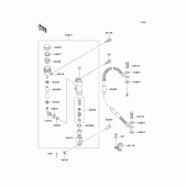 Схема узла: Задний тормозной цилиндр для Kawasaki KX65