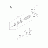 Схема вузла: Gear change drum/shift fork(s) для Kawasaki VN1500 Vulcan 1500 Nomad Fi