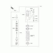 Схема вузла: Задній амортизатор для Kawasaki KX100
