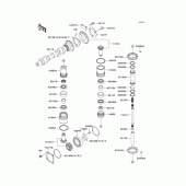 Схема вузла: Розподільний вал та Конічна передача для Kawasaki EJ400 W400