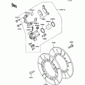 Схема вузла: Front caliper для Kawasaki VN750 VN750 Twin