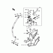 Схема узла: Передний тормозной цилиндр для Kawasaki BR125 Z125 Pro