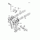 Схема вузла: Розподільний вал & Ланцюг ГРМ & Натягувач для Kawasaki ZG1000 Concours