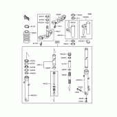 Схема вузла: Вилка передньої осі для Kawasaki BJ250 Estrella Custom