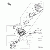 Схема вузла: Повітряний фільтр для Kawasaki ZX1000 Ninja 1000 ABS