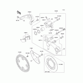 Схема вузла: Заднє гальмо для Kawasaki KX125
